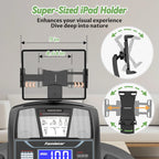 5.0HP Folding Treadmill for Home with 15 Auto Incline, Smart APP, 300Lbs, Hifi Bluetooth Speakers, 64 Programs, 10MPH Speed, Foldable Electric Treadmill Running Machine, Knee Strap Gift